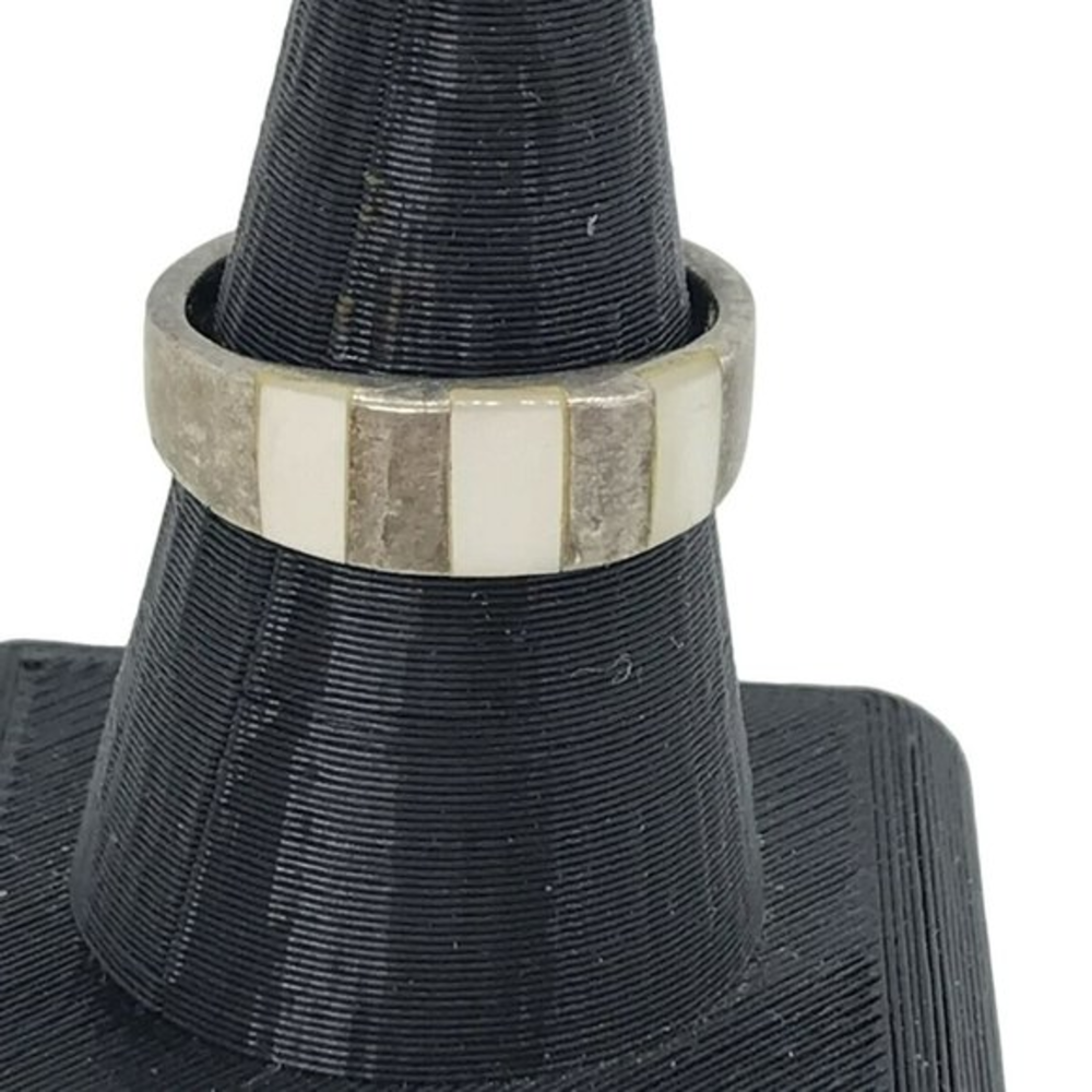Sterling‎ Silver Marcella James MJ Signed Mother of Pearl Ring Sze 8 MOP